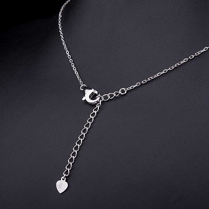 Серебряное колье "Мальчик" с фианитами 18320 №3