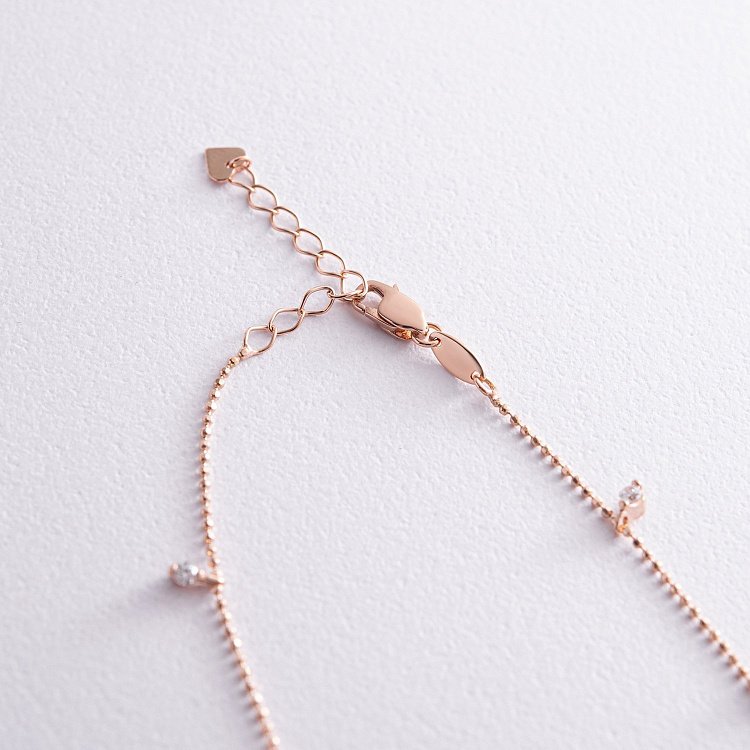 Браслет у червоному золоті (фіаніти) б04186 від ювелірного магазину Онікс - 4