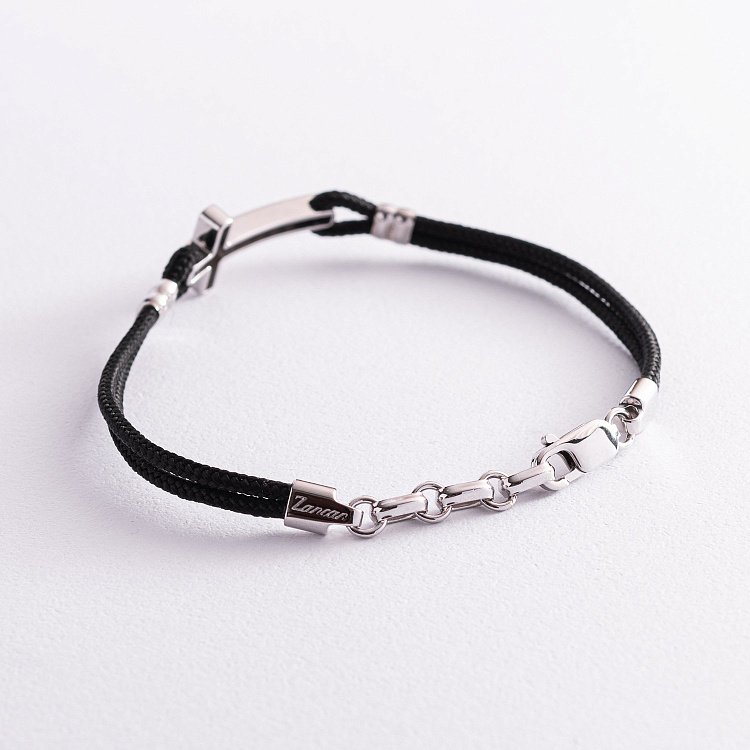 Мужской браслет "Крест" с черной шпинелью ZANCAN SXB010-NE от ювелирного магазина Оникс - 4