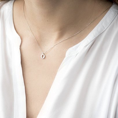 Серебряное колье с буквой О 18623б №2