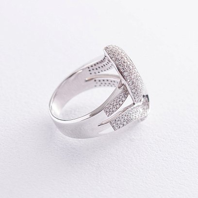 Каблучка в білому золоті з діамантами к952b №3