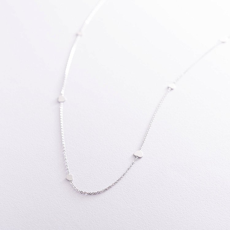 Серебряное колье "Сердечки" 181079 от ювелирного магазина Оникс - 5