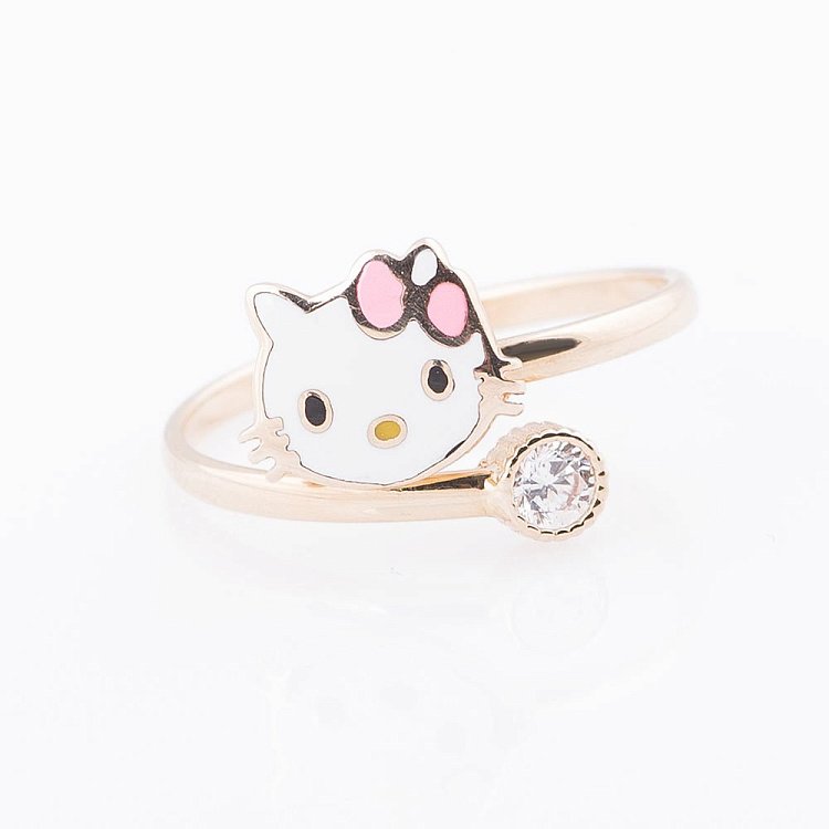 Дитяча золота каблучка "Hello kitty" к03448 від ювелірного магазину Онікс - 1