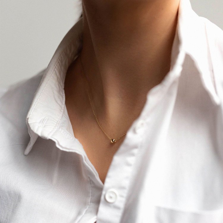 Кольє "Шар" в жовтому золоті (0.5 см) кол01759 від ювелірного магазину Онікс - 4