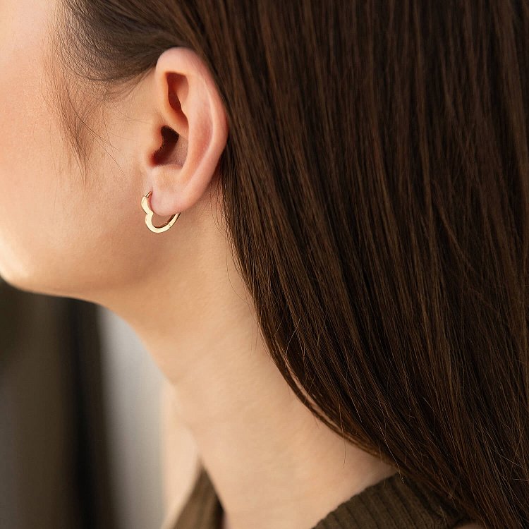 Серьги "Сердечки" в красном золоте с07423 от ювелирного магазина Оникс - 1