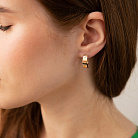 Серьги "Love" в желтом золоте с09343 от ювелирного магазина Оникс - 4