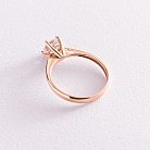 Золотое помолвочное кольцо c сердечком (фианит) к02908 от ювелирного магазина Оникс - 5