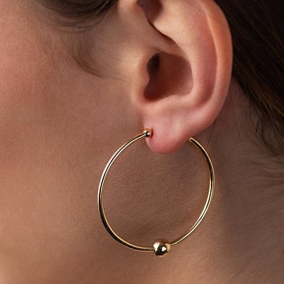 Серьги - кольца Гармония в желтом золоте с06691 №5