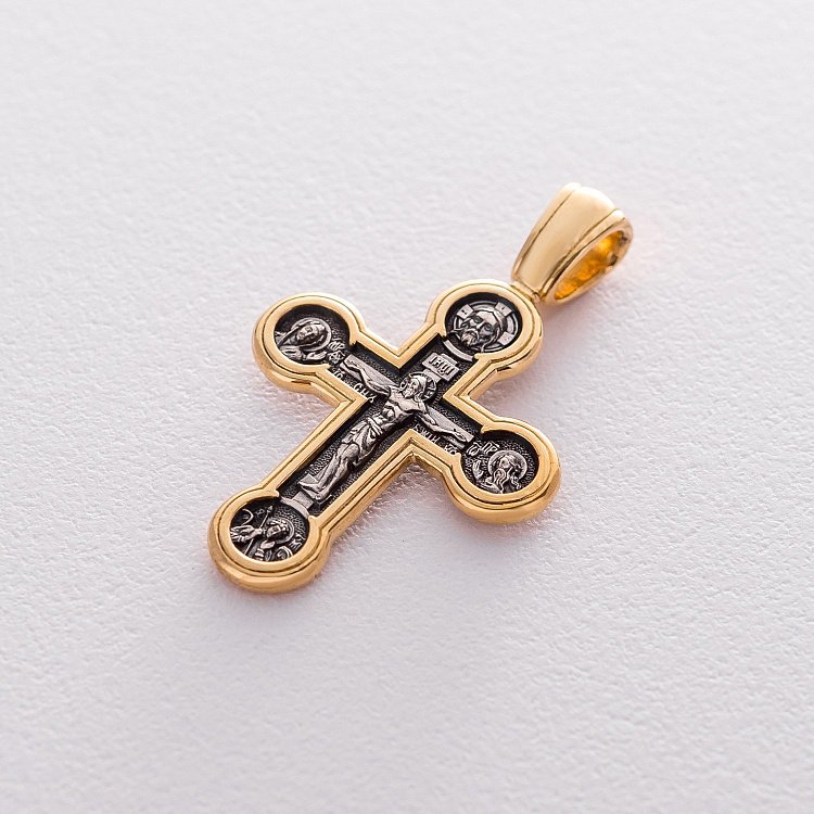 Православный крест Распятие Христово 132903 от ювелирного магазина Оникс
