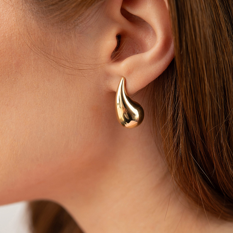 Сережки - пусети "Megan" у жовтому золоті с09471 від ювелірного магазину Онікс - 1