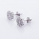 Срібні сережки-пусети з фіанітами 121920 от ювелирного магазина Оникс - 4