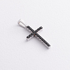 Серебряный крестик с черными фианитами 3016/1р-CZ ч от ювелирного магазина Оникс