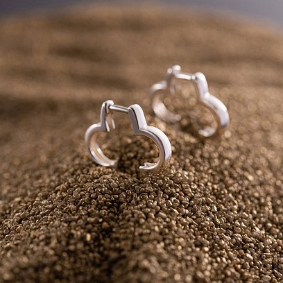 Серьги "Клевер" в серебре 122755 №11