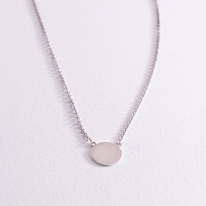 Кольє "Монетка" в білому золоті (можливе гравіювання) кол02042 №3