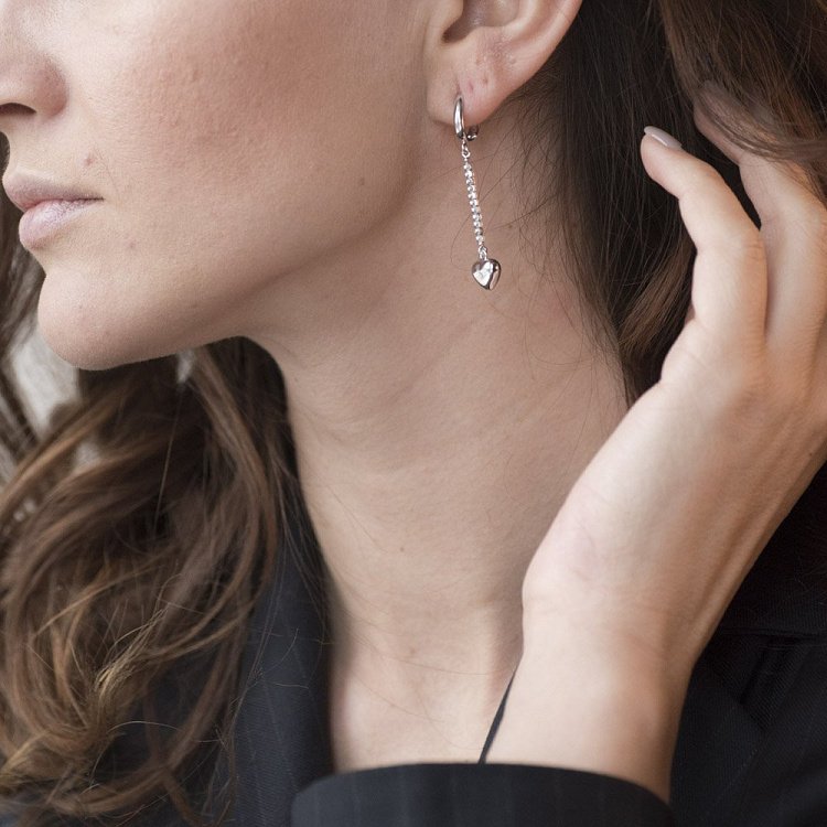 Золотые серьги "Сердечки" с05164 от ювелирного магазина Оникс - 4