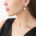 Золоті сережки "Кульки" з перлами і діамантами сб0026caj от ювелирного магазина Оникс - 1