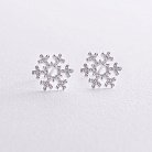 Золоті сережки - пусети "Сніжинки" з діамантами 311931121 от ювелирного магазина Оникс