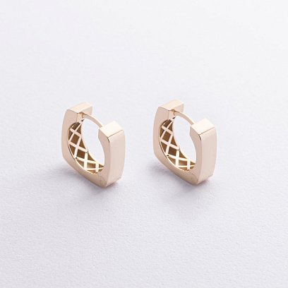 Серьги - кольца "Eleonora" в желтом золоте с09274