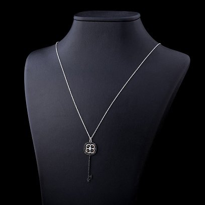 Срібне кольє "Ключик" (фіаніти) 18455 №2