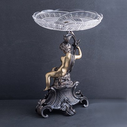 Бронзовая ваза для фруктов "Мальчик" сер00076 №4