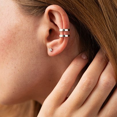 Серебряная серьга - каффа 122889 №6