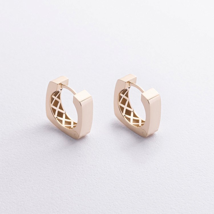 Серьги - кольца "Eleonora" в желтом золоте с09274 от ювелирного магазина Оникс