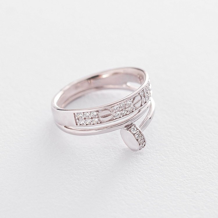 Срібна каблучка "Цвях" 112219 від ювелірного магазину Онікс - 1