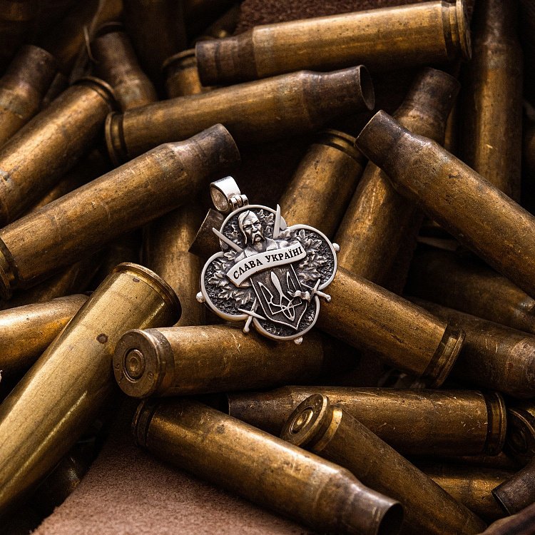 Срібний кулон "Український козак. Боріться-поборете, Вам Бог помагає" 133137 від ювелірного магазину Онікс - 3