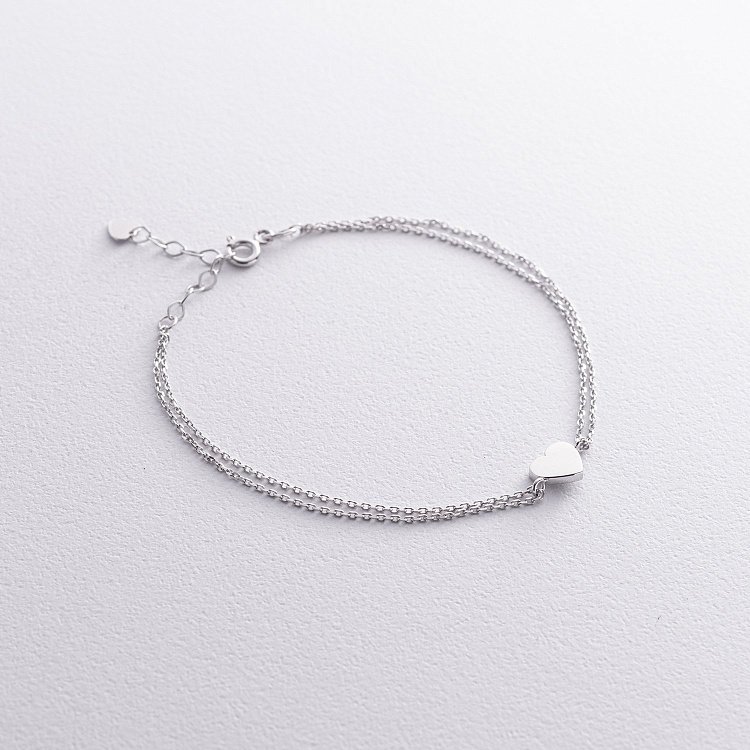 Браслет "Серце" в білому золоті б04550 від ювелірного магазину Онікс