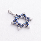 Золотой кулон "Звезда Давида" (бриллианты, сапфиры) пб0405rc от ювелирного магазина Оникс