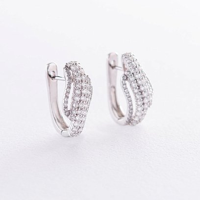Сережки в білому золоті з діамантами MR14997Egm