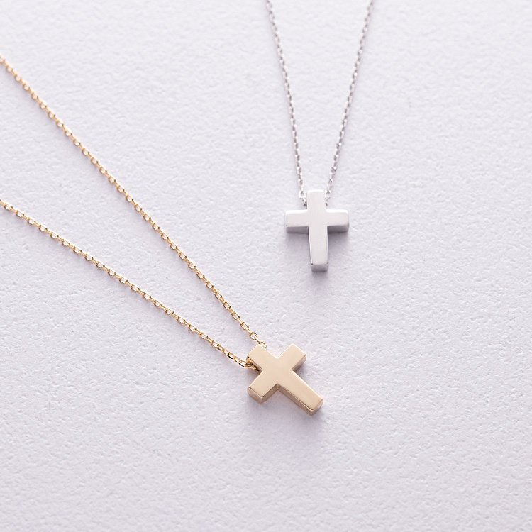 Колье "Крестик" в белом золоте кол02269 от ювелирного магазина Оникс - 4