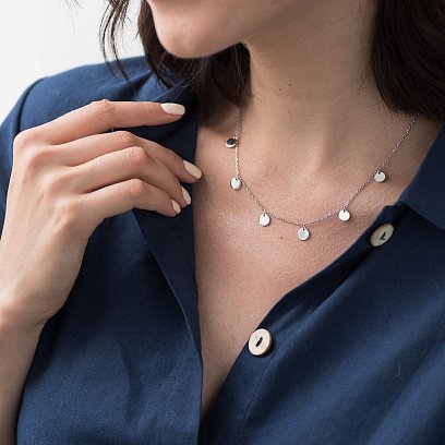 Срібне кольє "Монетки" 18743 №3