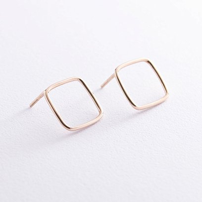 Золоті сережки - пусети "Ромб" с06967 №2