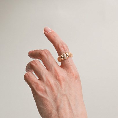 Каблучка "Marie" у жовтому золоті (фіаніти) к08272 №3