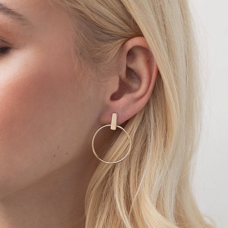 Сережки - пусети "Впевненість" у жовтому золоті с07749 від ювелірного магазину Онікс - 4