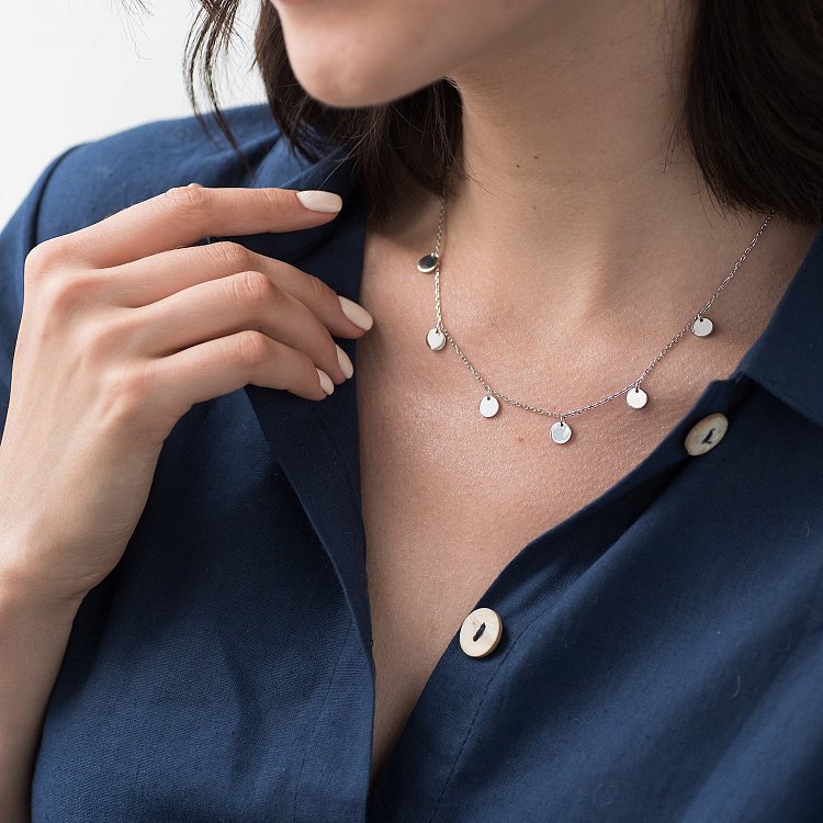 Срібне кольє "Монетки" 18743 від ювелірного магазину Онікс - 2