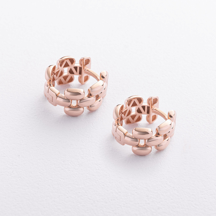 Сережки - кільця "Charlie" у червоному золоті с09545 від ювелірного магазину Онікс - 1