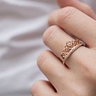 Золотое кольцо "Корона" с фианитами к06292 от ювелирного магазина Оникс - 1