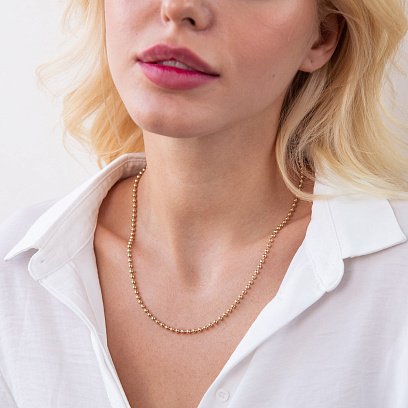 Шариковая цепочка в желтом золоте ц00427 №2