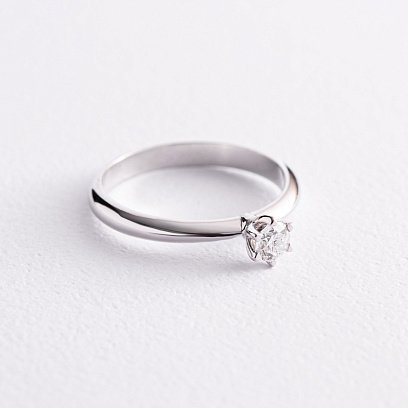 Помолвочное золотое кольцо с бриллиантом 26411121 №3