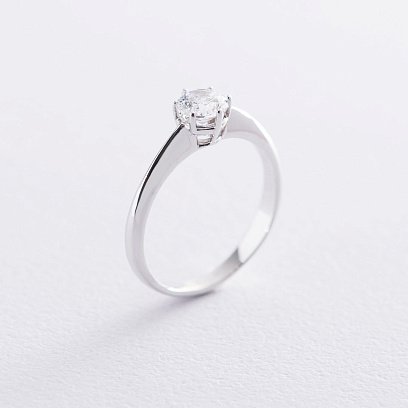 Заручальна каблучка в білому золоті (куб. цирконій Swarovski) к06311