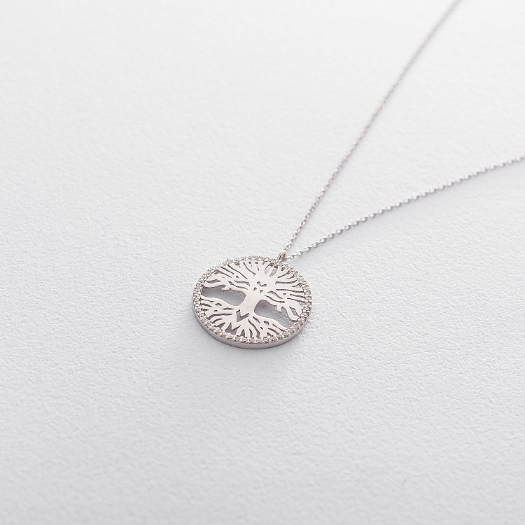 Золотое колье "Древо жизни" фианит кол01476 от ювелирного магазина Оникс - 1