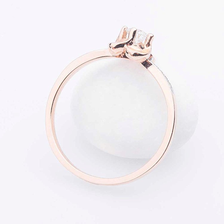 Золота каблучка з діамантами кб0038 від ювелірного магазину Онікс - 2