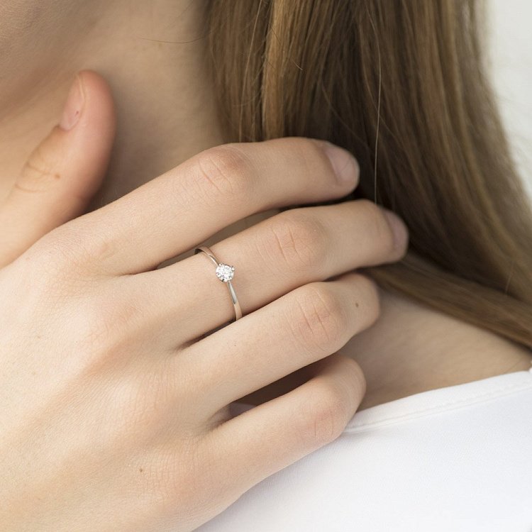 Золотое помолвочное кольцо с бриллиантом кб0061са от ювелирного магазина Оникс - 3