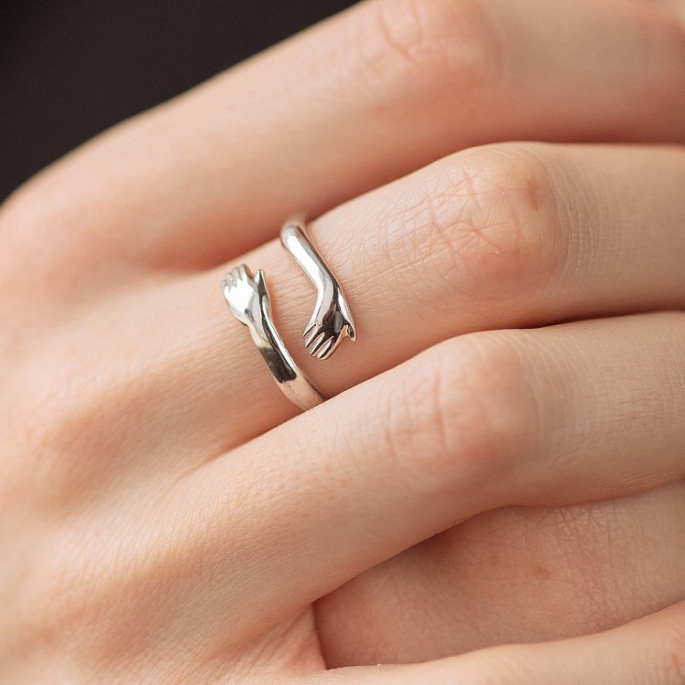 Кольцо "Обьятия" в белом золоте к08028 от ювелирного магазина Оникс - 3