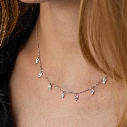 Золоте кольє з діамантами колб0124sm №2