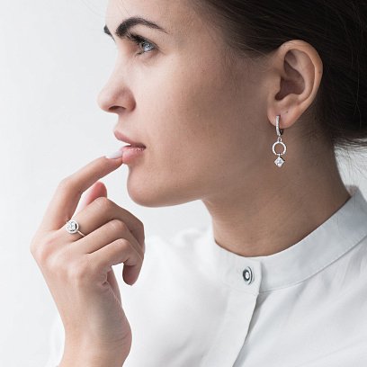 Сережки "Конюшина" в сріблі 122603 №4