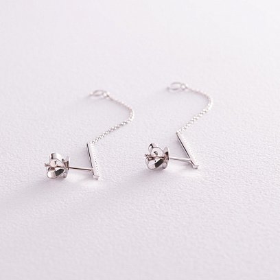 Золоті сережки - пусети з діамантами сб0433ca №7