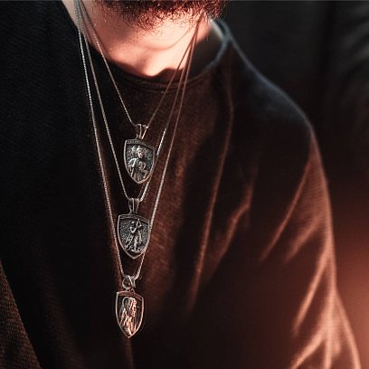 Серебряный кулон "Георгий Победоносец" 133176 №5